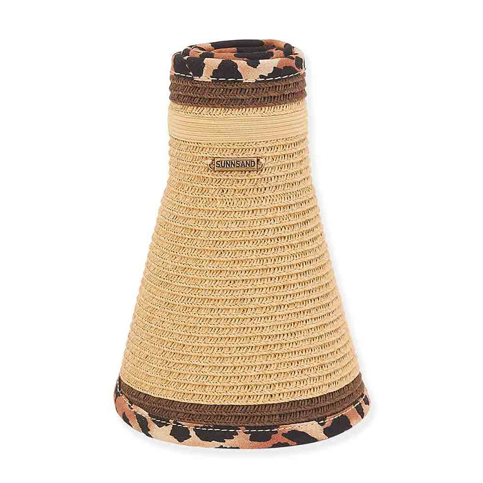 Leopard Print Wrap Around Visor Hat - Sun 'N' Sand Hats Visor Cap Sun N Sand Hats