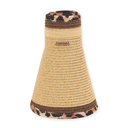 Leopard Print Wrap Around Visor Hat - Sun 'N' Sand Hats Visor Cap Sun N Sand Hats