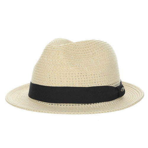 Lightweight Summer Fedora for Men - Scala Collection Hats Fedora Hat Scala Hats MS478-MD Natural Medium (57 cm)
