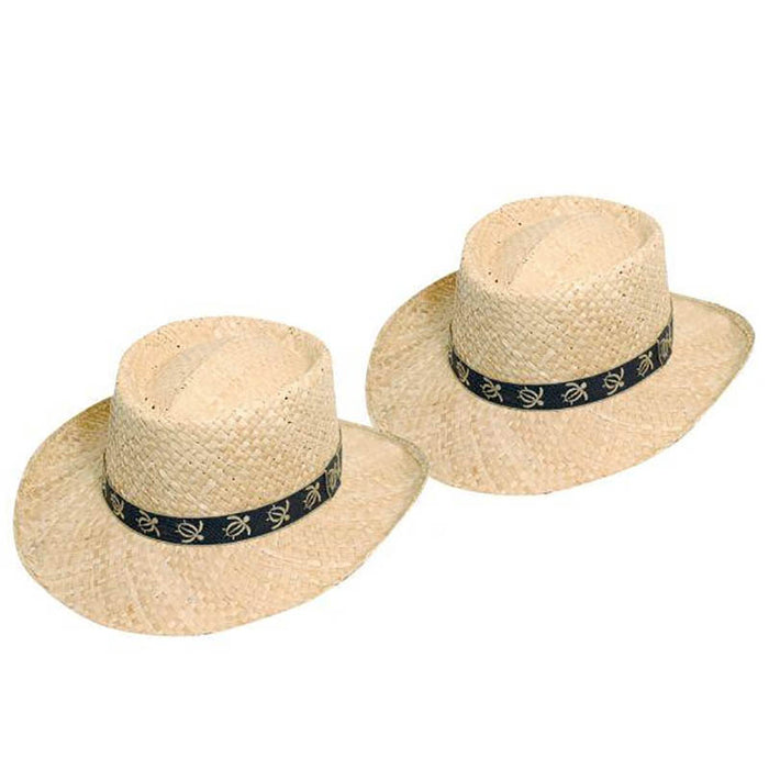 Marco Woven Raffia Gambler Hat with Turtle Tape Band - Scala Hats for Men Gambler Hat Scala Hats