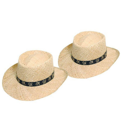 Marco Woven Raffia Gambler Hat with Turtle Tape Band - Scala Hats for Men Gambler Hat Scala Hats