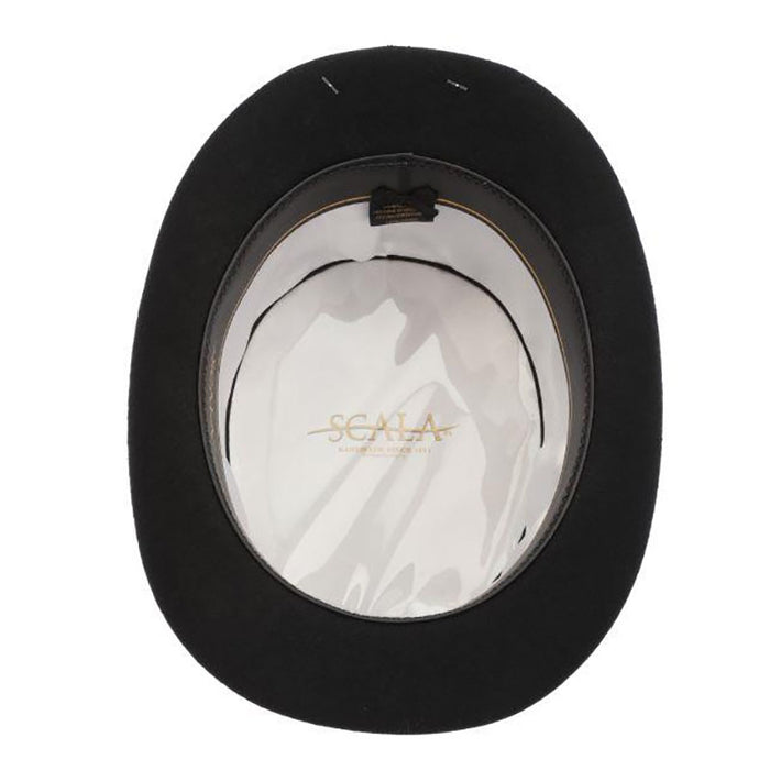 Mc Hale 5.5" Tall Black & White Wool Felt Top Hat - Scala Hat Top Hat Scala Hats