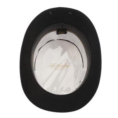 Mc Hale 5.5" Tall Black & White Wool Felt Top Hat - Scala Hat Top Hat Scala Hats