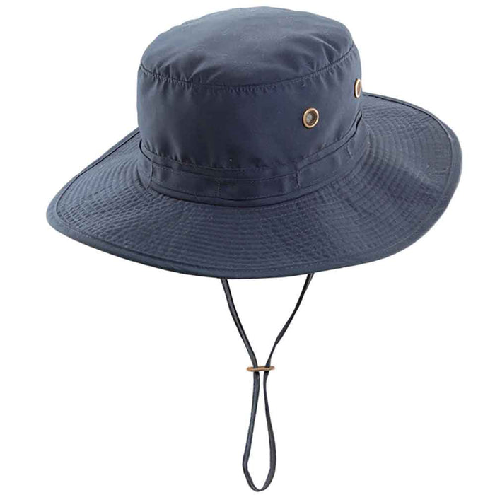 Microfiber Boonie with Chin Strap - DPC Global Hats Bucket Hat Dorfman Hat Co. MC241-NVl Navy Large (59 cm)