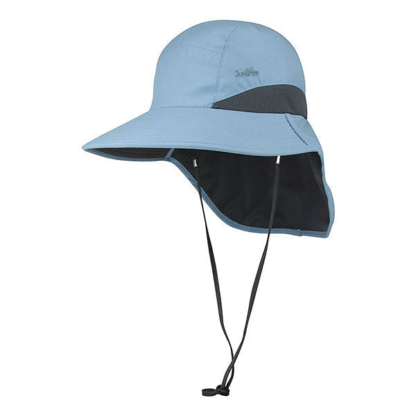 Microfiber Large Bill UV Cap with Neck Cape - Juniper UV Wear Cap MegaCI J7249SBL Smokey Blue