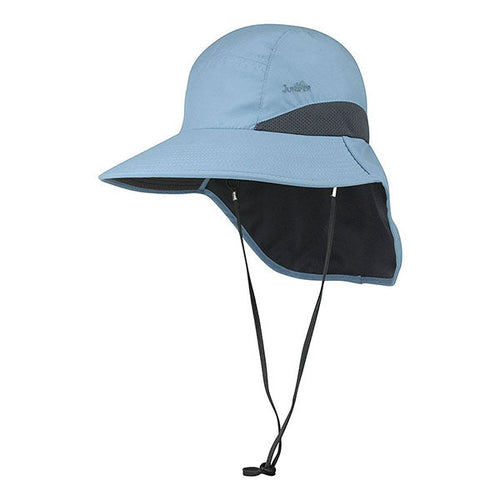 Microfiber Large Bill UV Cap with Neck Cape - Juniper UV Wear Cap MegaCI J7249SBL Smokey Blue