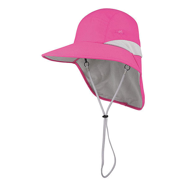 Microfiber Large Bill UV Cap with Neck Cape - Juniper UV Wear Cap MegaCI J7249FC Fuchsia