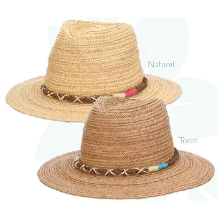 Milan Straw Safari Hat with Braided Rope Band - Cappelli Straworld Safari Hat Cappelli Straworld CSW373 Natrual OS (57 cm)