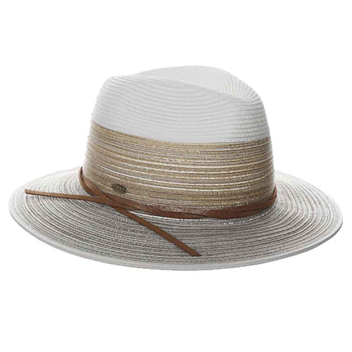 Multi Color Safari Hat with Metallic Detail - Scala Hats Safari Hat Scala Hats LP377-WHT White OS (57.5 cm)