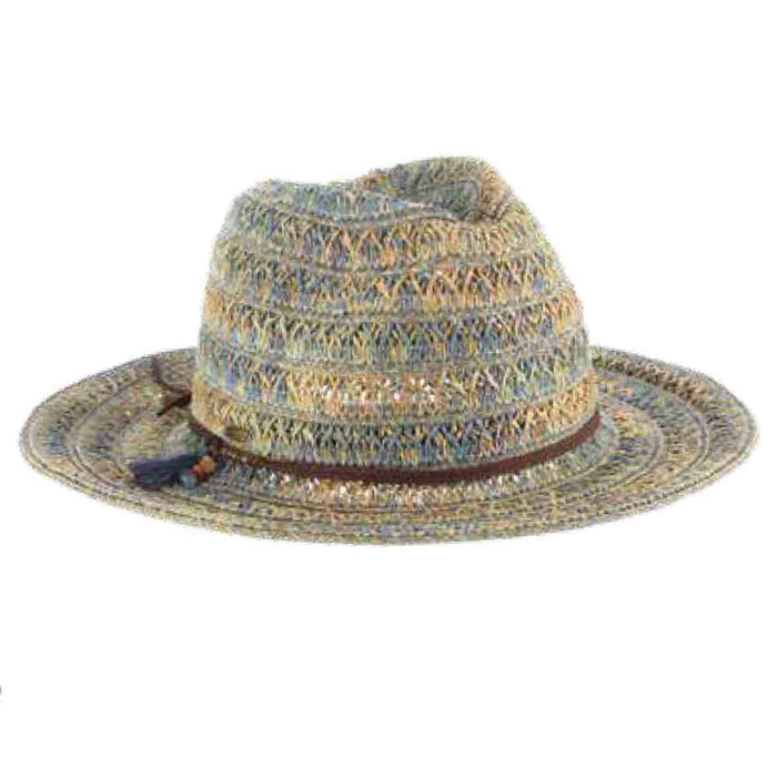 Multi Tone Unique Braid Safari Hat - Scala Women's Hats Safari Hat Scala Hats LP286 Blue OS (57 cm)