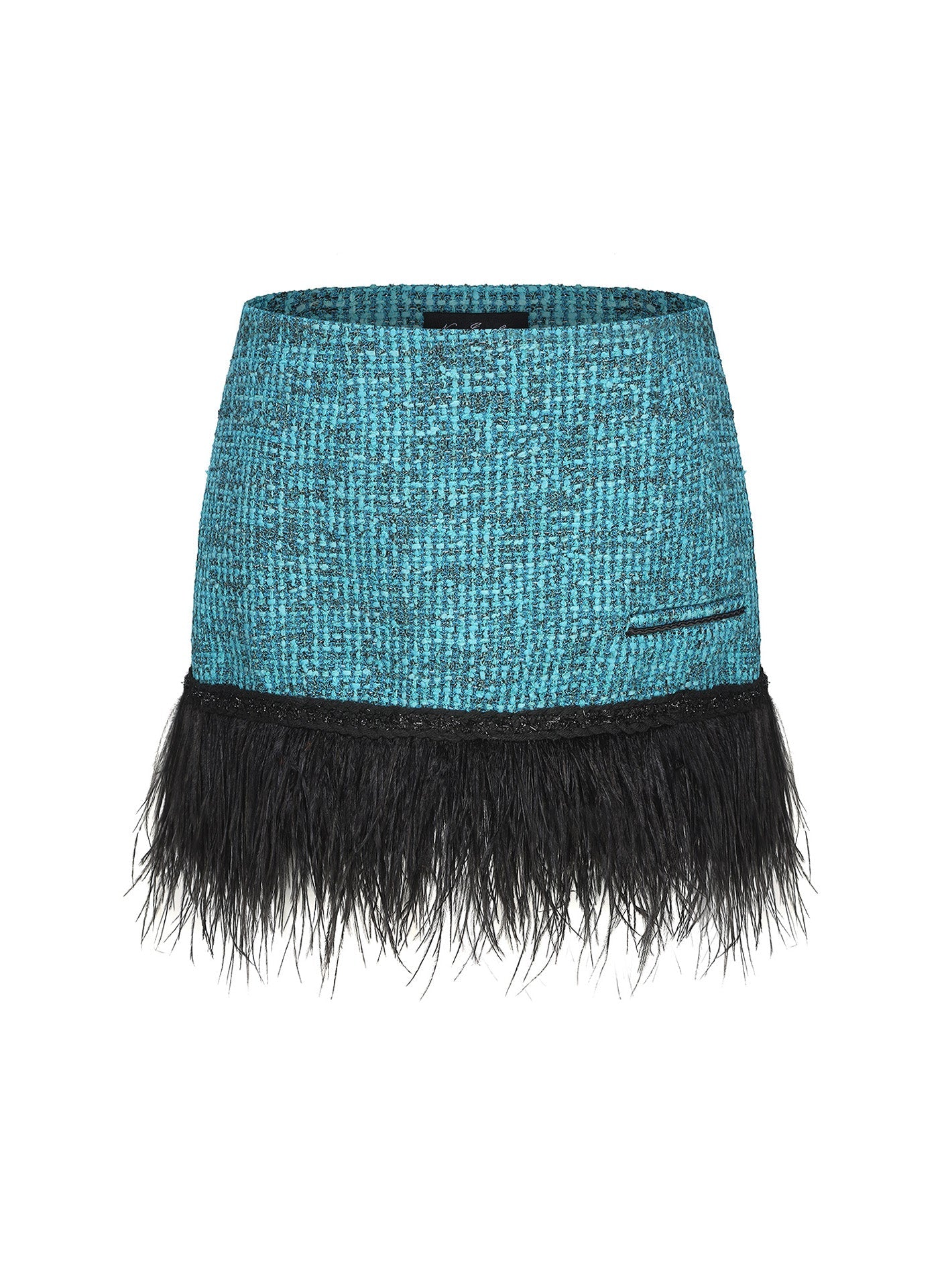 Daphne Feather Tweed Skirt (Blue) (Final Sale)