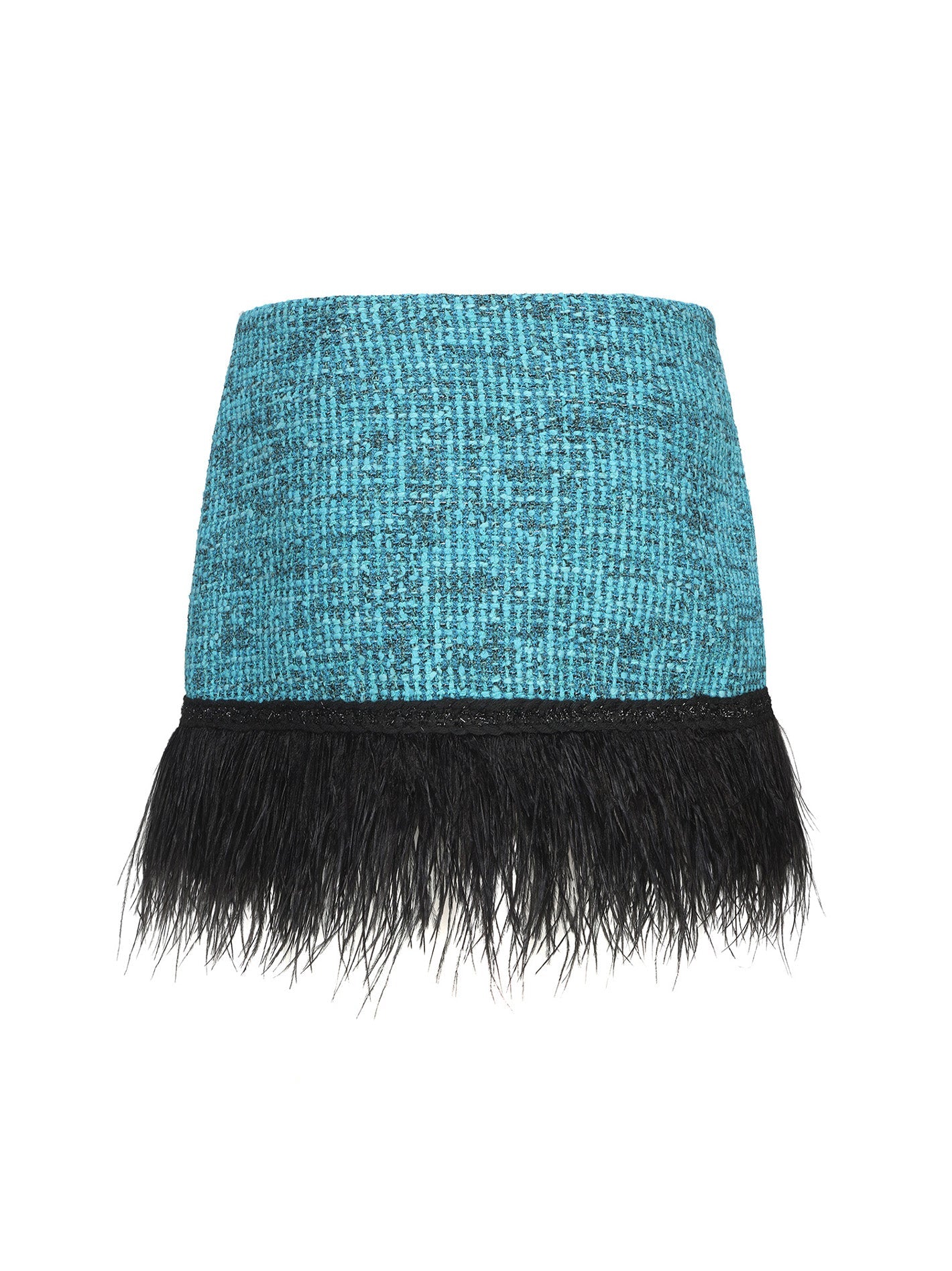 Daphne Feather Tweed Skirt (Blue) (Final Sale)