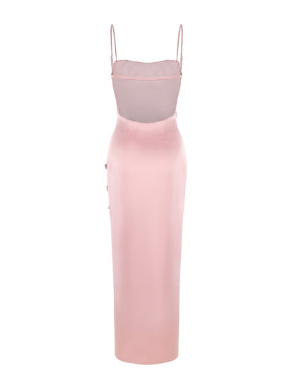 Amy Satin Dress (Pink)