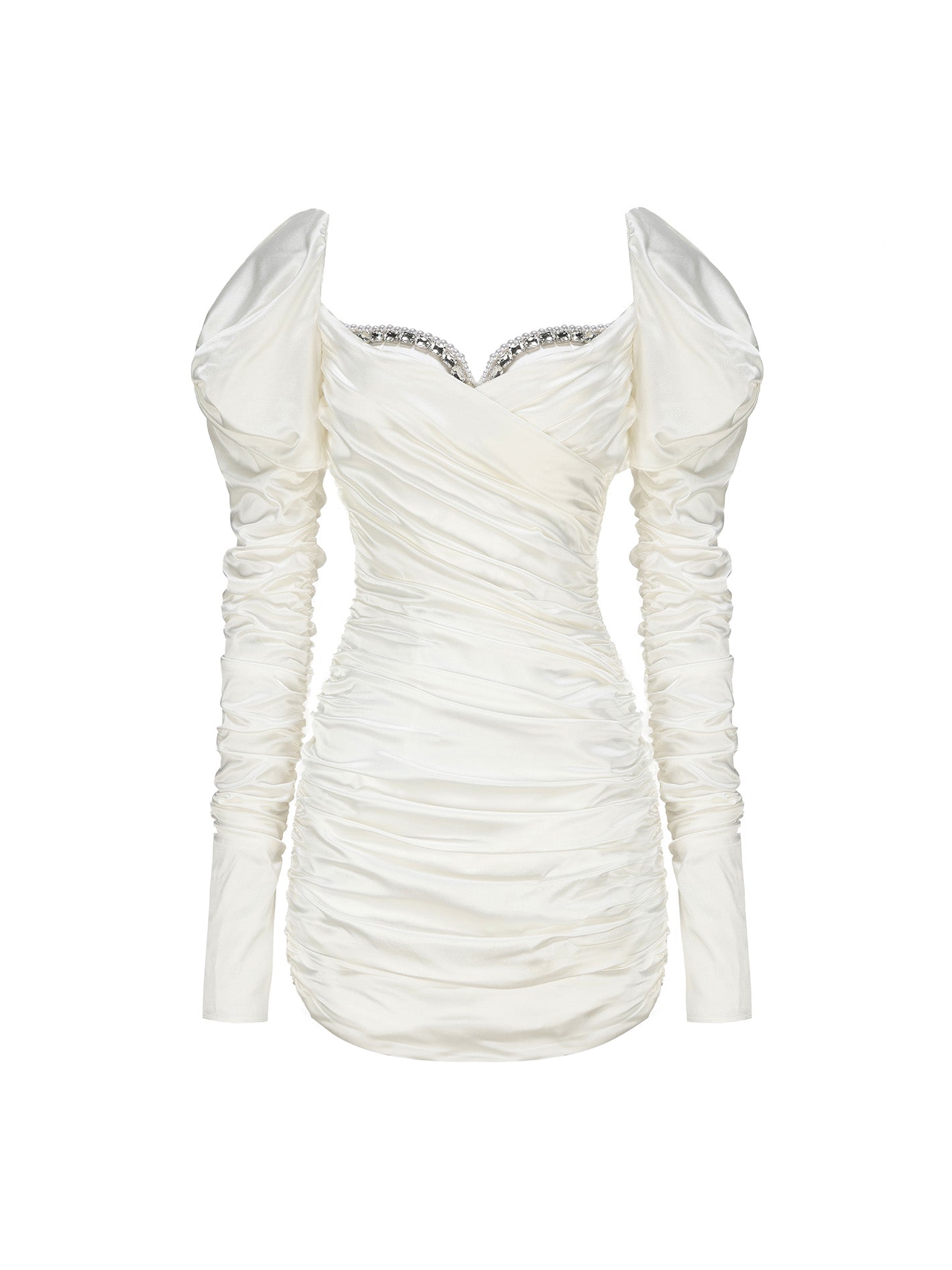 Daphne Satin Dress (White) (Final Sale)