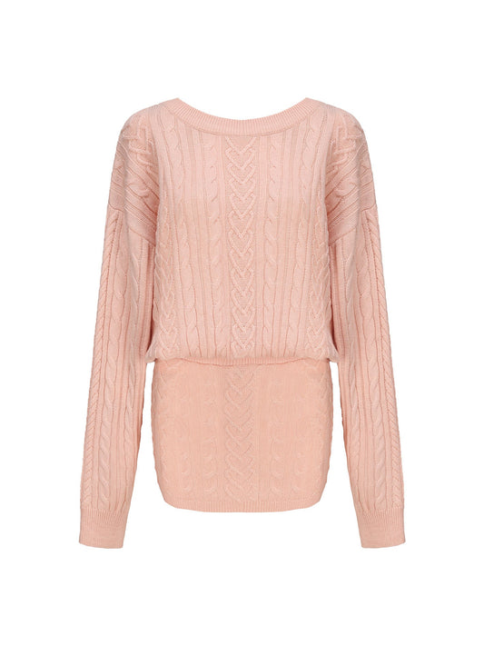 Kendall Knit Dress (Peach) (Final Sale)