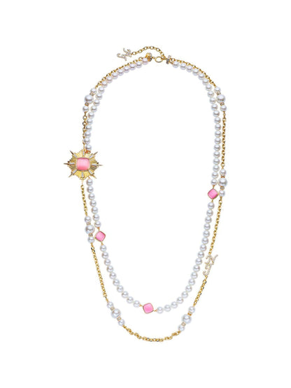 Anika Pearl Necklace (Pink) (Final Sale)