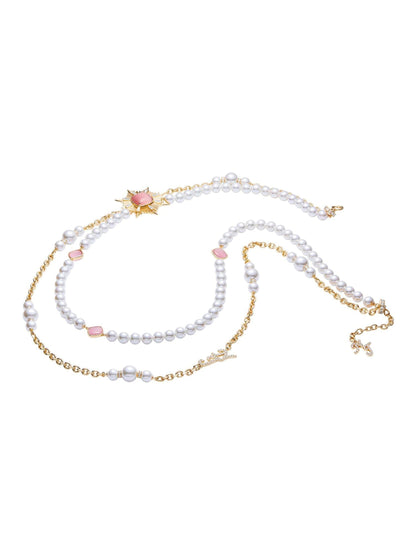 Anika Pearl Necklace (Pink) (Final Sale)
