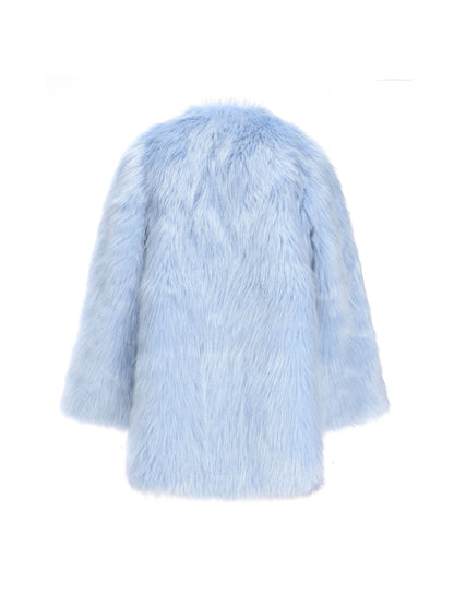 Adeline Fur Coat (Blue) (Final Sale)