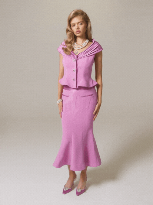 Belle Satin Top (Pink) (Final Sale)