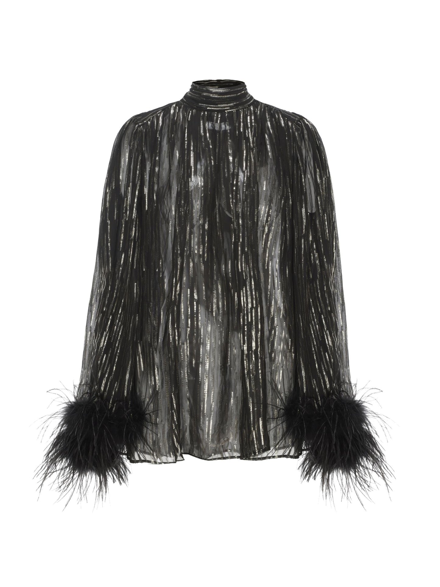 Keira Feather Top (Black) (Final Sale)