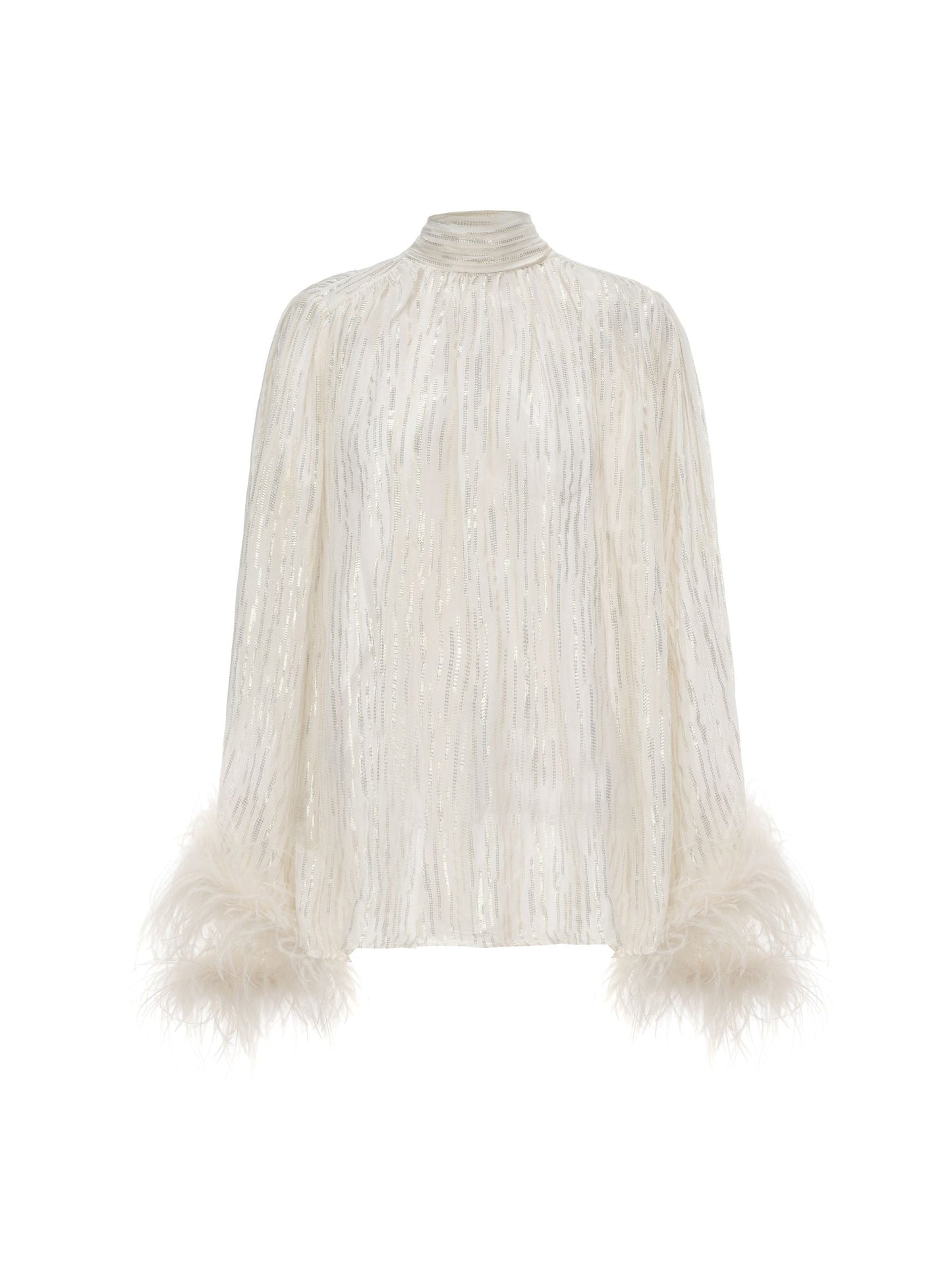 Keira Feather Top (White) (Final Sale)