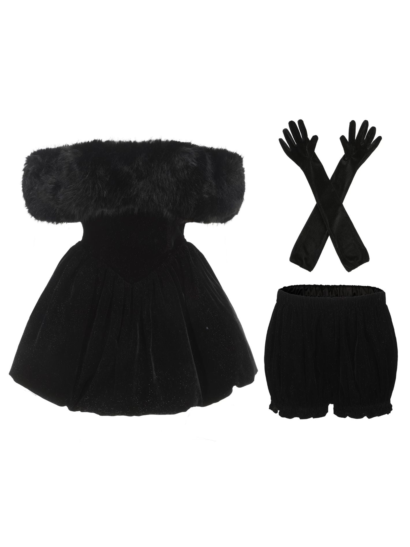 Candice Velvet Dress (Black) (Final Sale)