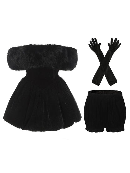 Candice Velvet Dress (Black) (Final Sale)