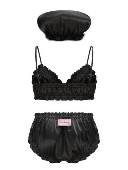 Isabella Silk Intimates Set (Black) (Final Sale)