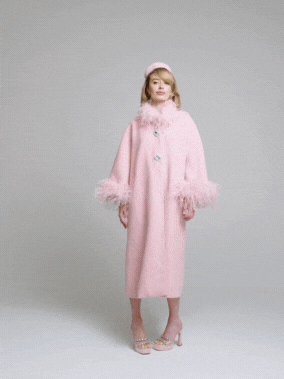 Nina Feather Coat (Pink) (Final Sale)