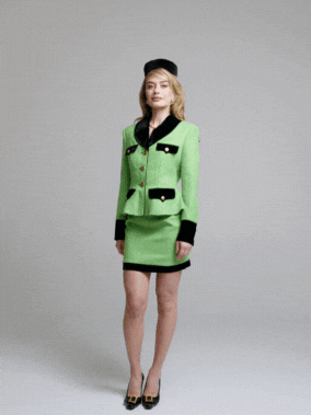 Michelle Tweed Skirt (Green) (Final Sale)