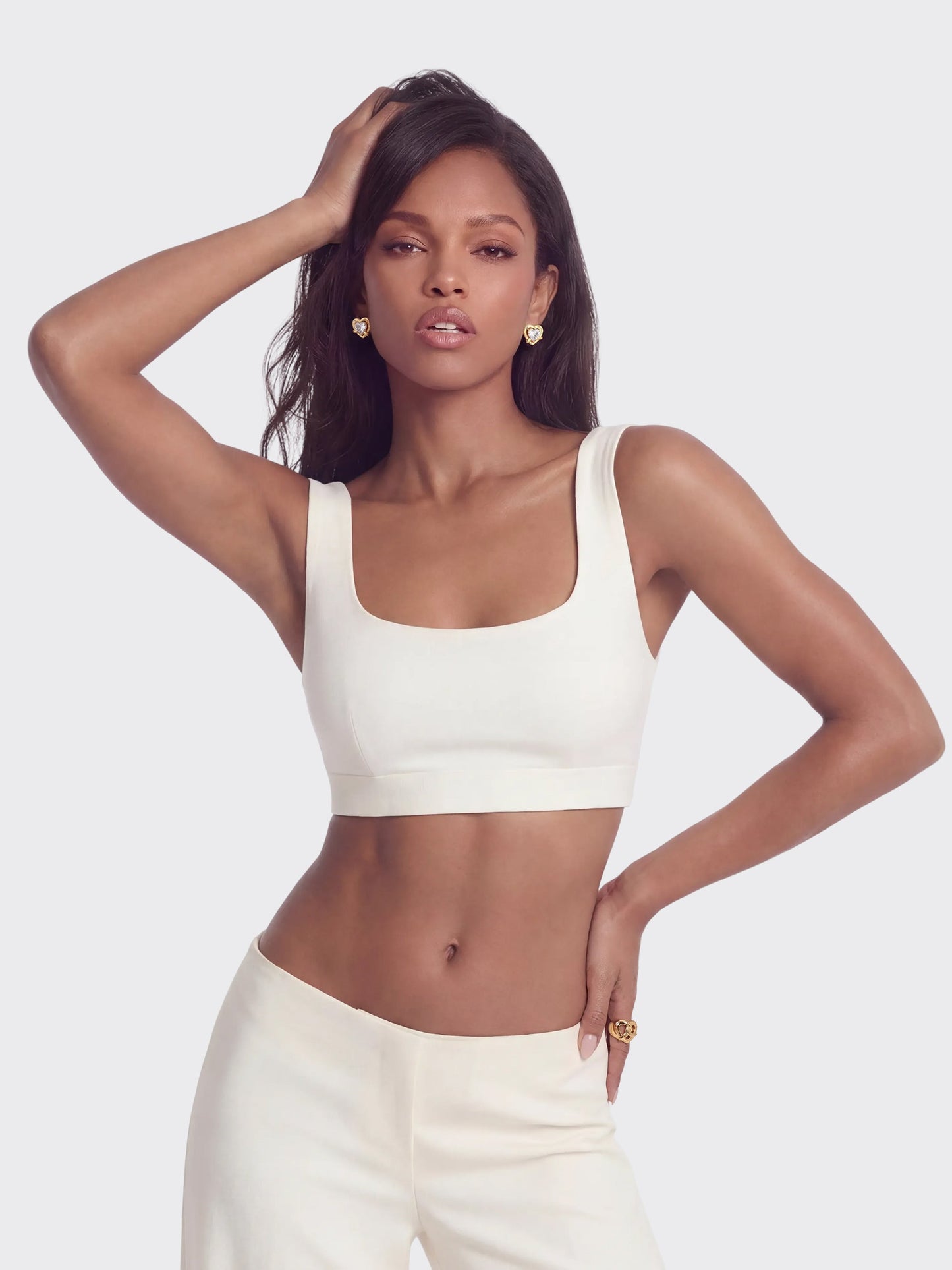 Natalia Tailored Cropped White Top