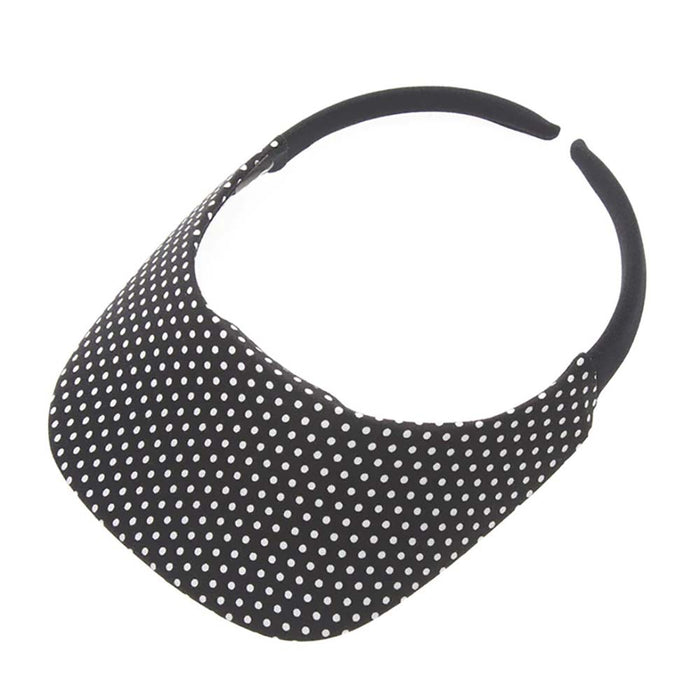No Headache® Original Clip On Polka Dot Sun Visor Visor Cap No Headache POLK-BW Black / White