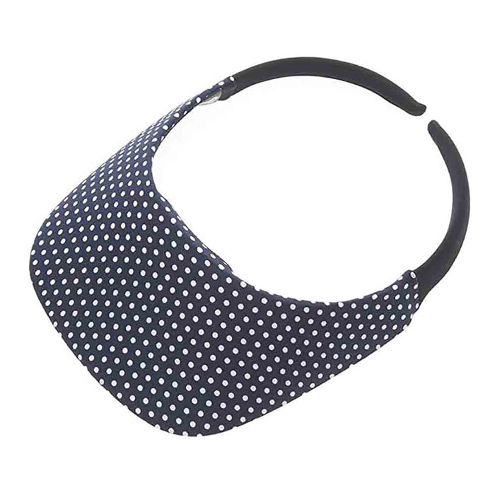 No Headache® Original Clip On Polka Dot Sun Visor Visor Cap No Headache POLK-NV Navy / White