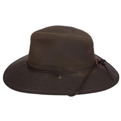 Oil Cloth Outback Hat for Small Heads - DPC Headwear Safari Hat Dorfman Hat Co. OC23 Brown Small (55 cm)