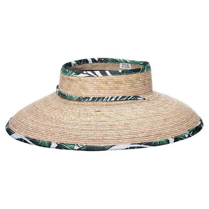 Open Crown Palm Visor Hat with Trimmed Brim - Makai Hat Co Visor Cap Makai Hat MA142OS Natural M/L (57-59 cm)