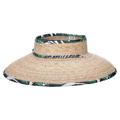 Open Crown Palm Visor Hat with Trimmed Brim - Makai Hat Co Visor Cap Makai Hat MA142OS Natural M/L (57-59 cm)