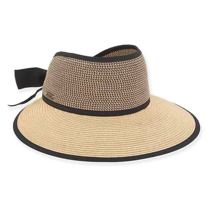 Open Crown Sun Visor Hat for Ponytail - Sun 'n' Sands Hats Visor Cap Sun N Sand Hats HH2743B Natural M/L (58 cm)