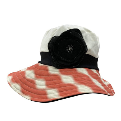 Organic Cotton Stretch Fit Sun Hat with Dyed Brim - Flipside Hats Wide Brim Hat Flipside Hats H017-002 Coral