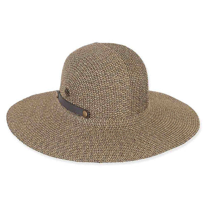 Packable Straw Souwestern Summer Hat - Sun 'N' Sand Hats Wide Brim Hat Sun N Sand Hats HH1461B Brown Medium (57 cm)