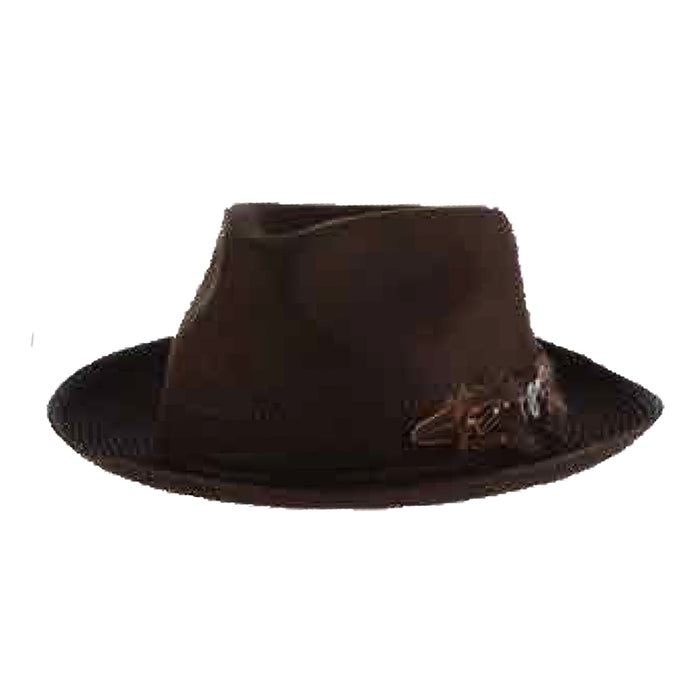 Performer Wool Crown Straw Brim Fedora - Carlos Santana Hats Fedora Hat Santana Hats SAN385 Brown Medium (57 cm)