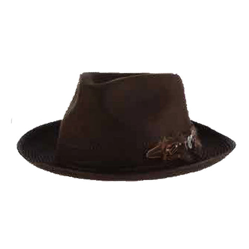 Performer Wool Crown Straw Brim Fedora - Carlos Santana Hats Fedora Hat Santana Hats SAN385 Brown Medium (57 cm)