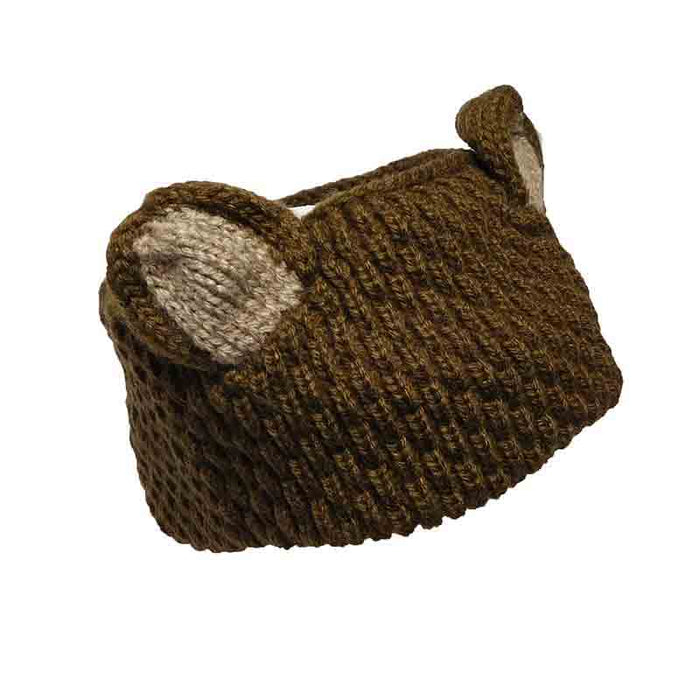 Peruvian Hand Knit Wool Bear Ears Ear Warmer Knit Headband Headband Peruvian Trading Co
