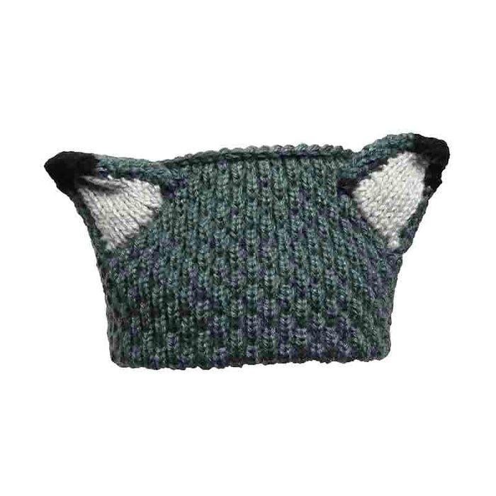 Peruvian Hand Knit Wool Fox Ears Ear Warmer Knit Headband Headband Peruvian Trading Co GREYFOX Grey