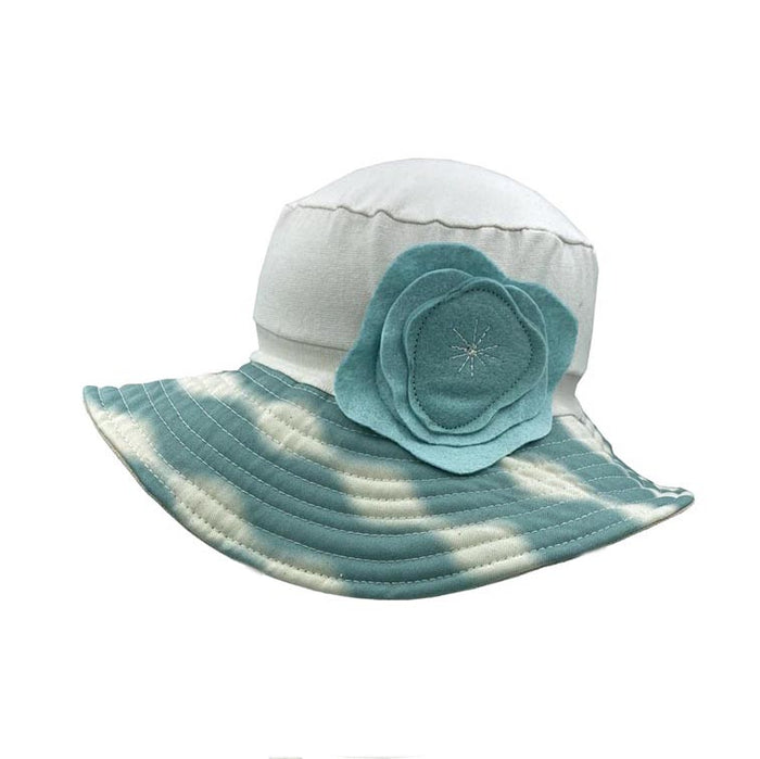 Petite Organic Cotton Stretch Fit Sun Hat with Dyed Brim - Flipside Hats Wide Brim Hat Flipside Hats HY005-002C Teal