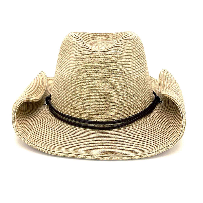 Petite Size Straw Cowboy Hat with Chin Cord - Boardwalk Style Cowboy Hat Boardwalk Style Hats