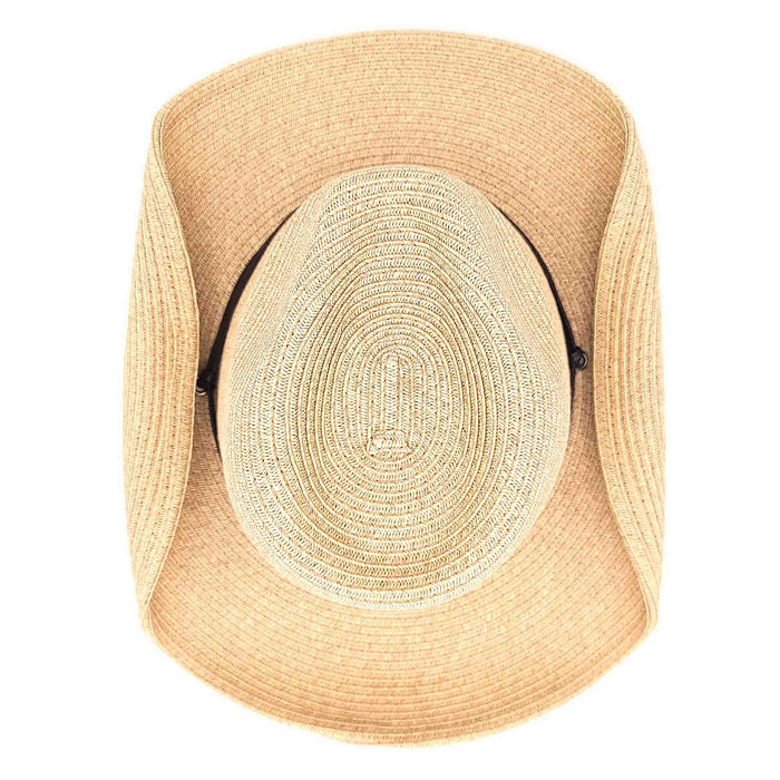 Petite Size Straw Cowboy Hat with Chin Cord - Boardwalk Style Cowboy Hat Boardwalk Style Hats