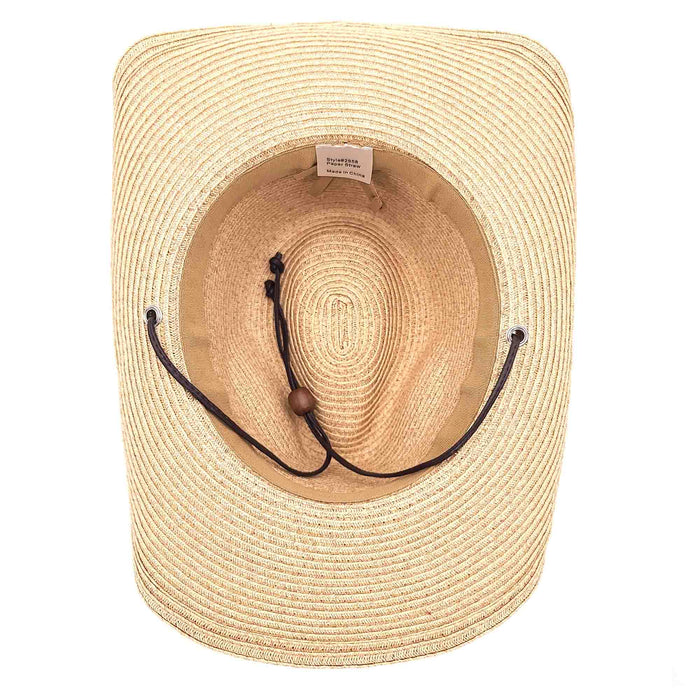 Petite Size Straw Cowboy Hat with Chin Cord - Boardwalk Style Cowboy Hat Boardwalk Style Hats