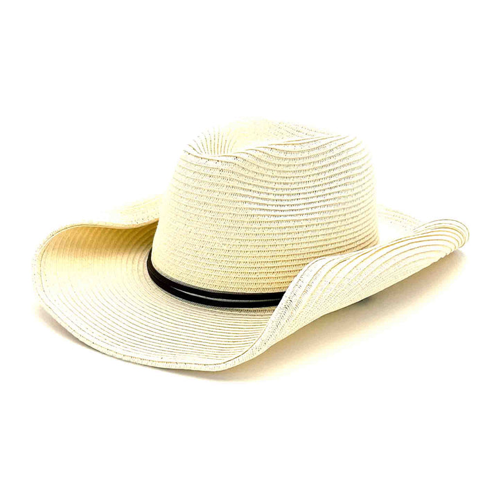 Petite Size Straw Cowboy Hat with Chin Cord - Boardwalk Style Cowboy Hat Boardwalk Style Hats