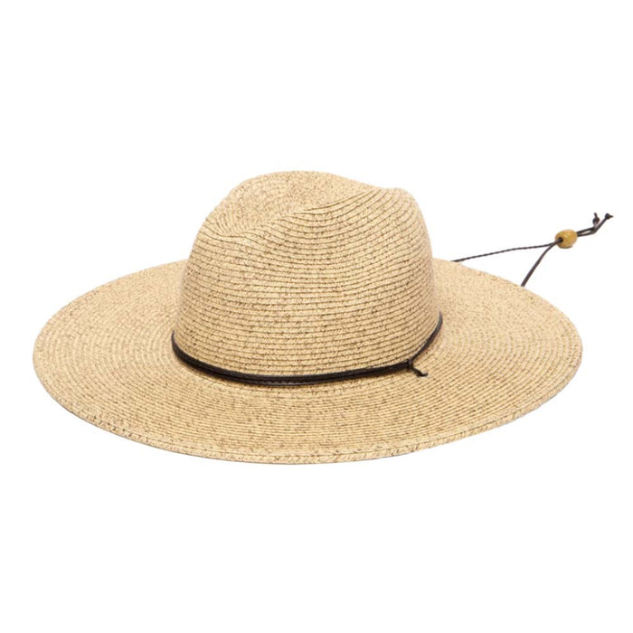 Petite Straw Wide Brim Safari Hat with Chin Cord - San Diego Hat Co Safari Hat San Diego Hat Company UBK2067XLSTN Stone Small (56 cm)