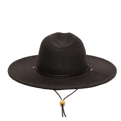 Petite Straw Wide Brim Safari Hat with Chin Cord - San Diego Hat Co Safari Hat San Diego Hat Company